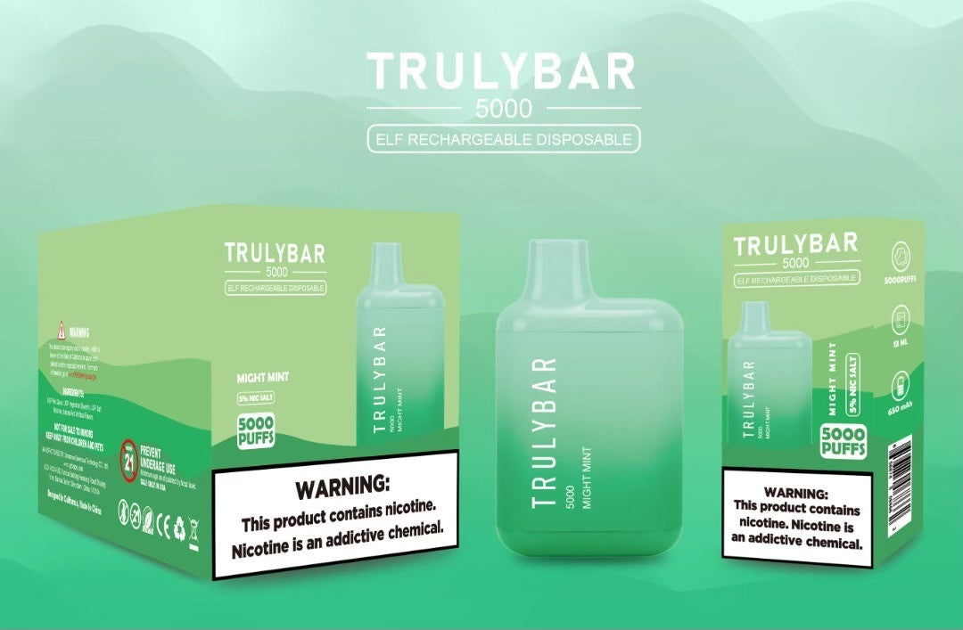 Truly Bar (Elf Edition) | 5000 Puffs | 13mL Mighty Mint with Packaging