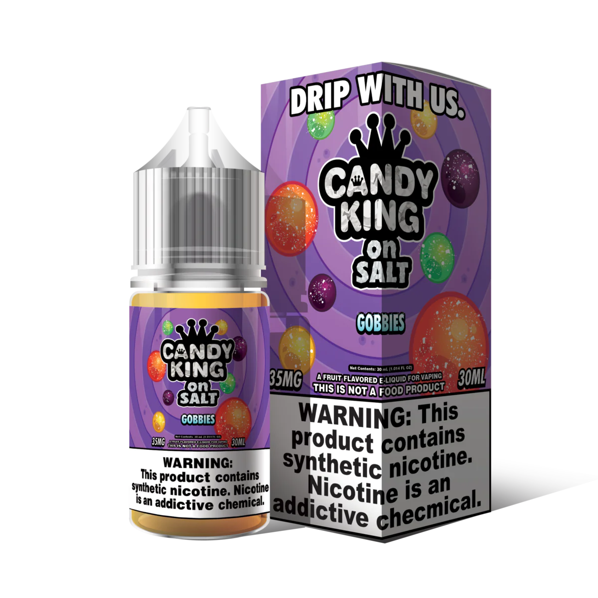 Candy King on Salt Series E-Liquid | 30mL | 35mg | Salt Nic | Gobbies with Packaging