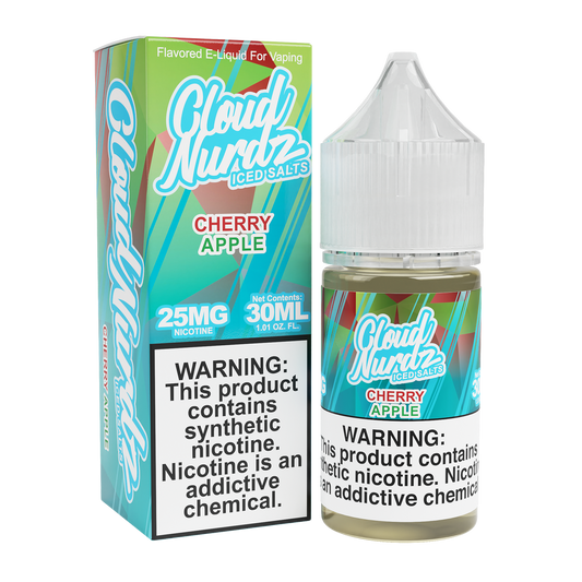 Cherry Apple Iced by Cloud Nurdz TFN Salt 30mL with packaging