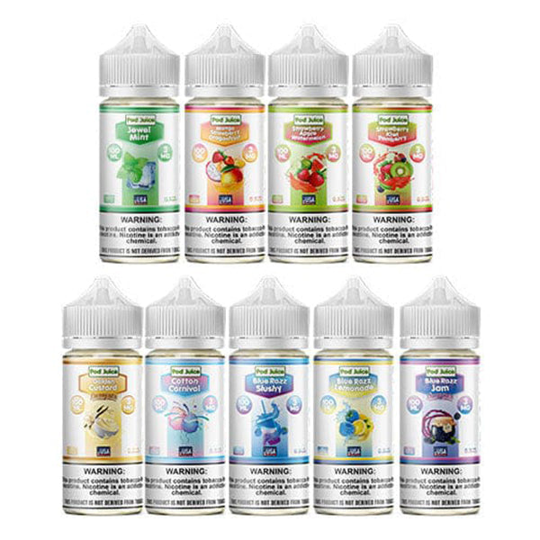 Pod Juice Series’s E-Liquid 100mL (Freebase) Group Photo
