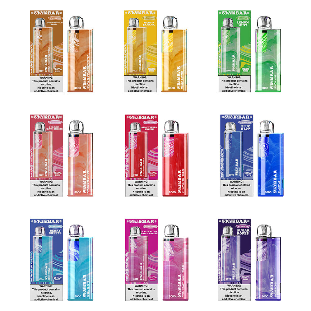 Sugarbar SB8000 Disposable | 8000 Puffs | 19mL | 50mg | group photo