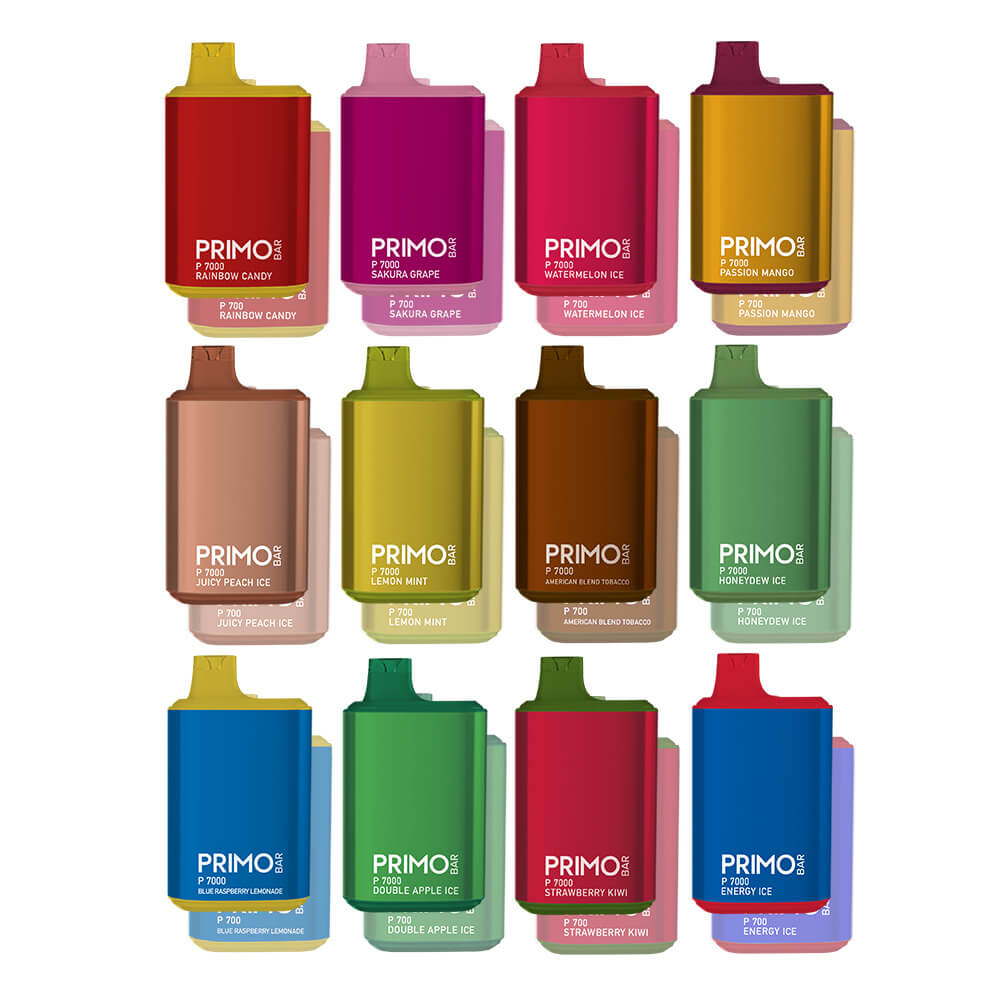 Primo Bar P7000 Disposable | 7000 Puffs | 14mL | 50mg | + 700 Puff | Mystery Flavor | Group Photo