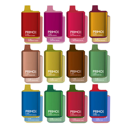 Primo Bar P7000 Disposable | 7000 Puffs | 14mL | 50mg | + 700 Puff | Mystery Flavor | Group Photo