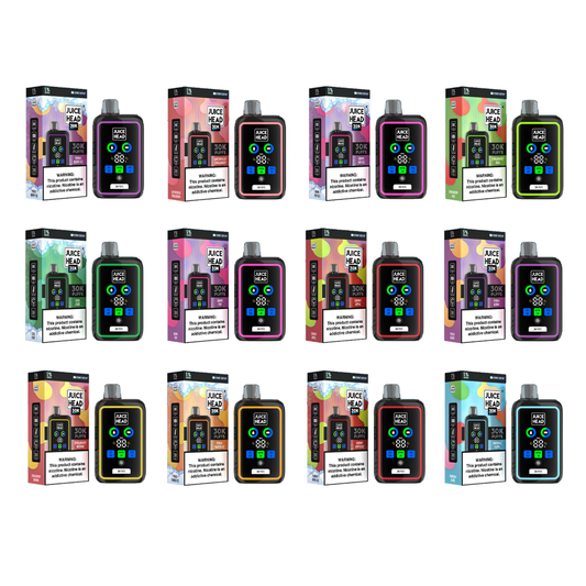 Juice Head 30K Disposable | 30000 Puffs | 24mL | 50mg | Group Photo with packaging