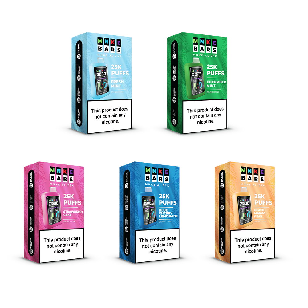 MNKE Bars XL ZERO Disposable | 25000 Puffs | 18mL | 0mg | group photo