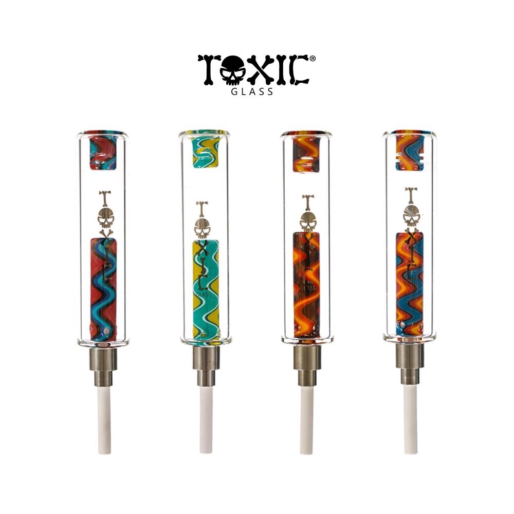 MKGlass (Nectar Collector) TXNC37 Toxic Vivid/Wigwag Nectar Collector With Ceramic Tip | Group Image