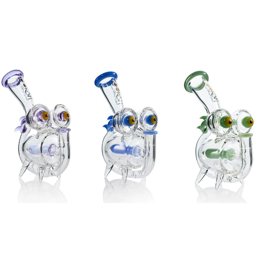 Lookah (Dab Rig) 8″ Mini Percolator WALL-E Glass Water Pipe (WPC2029) - group photo