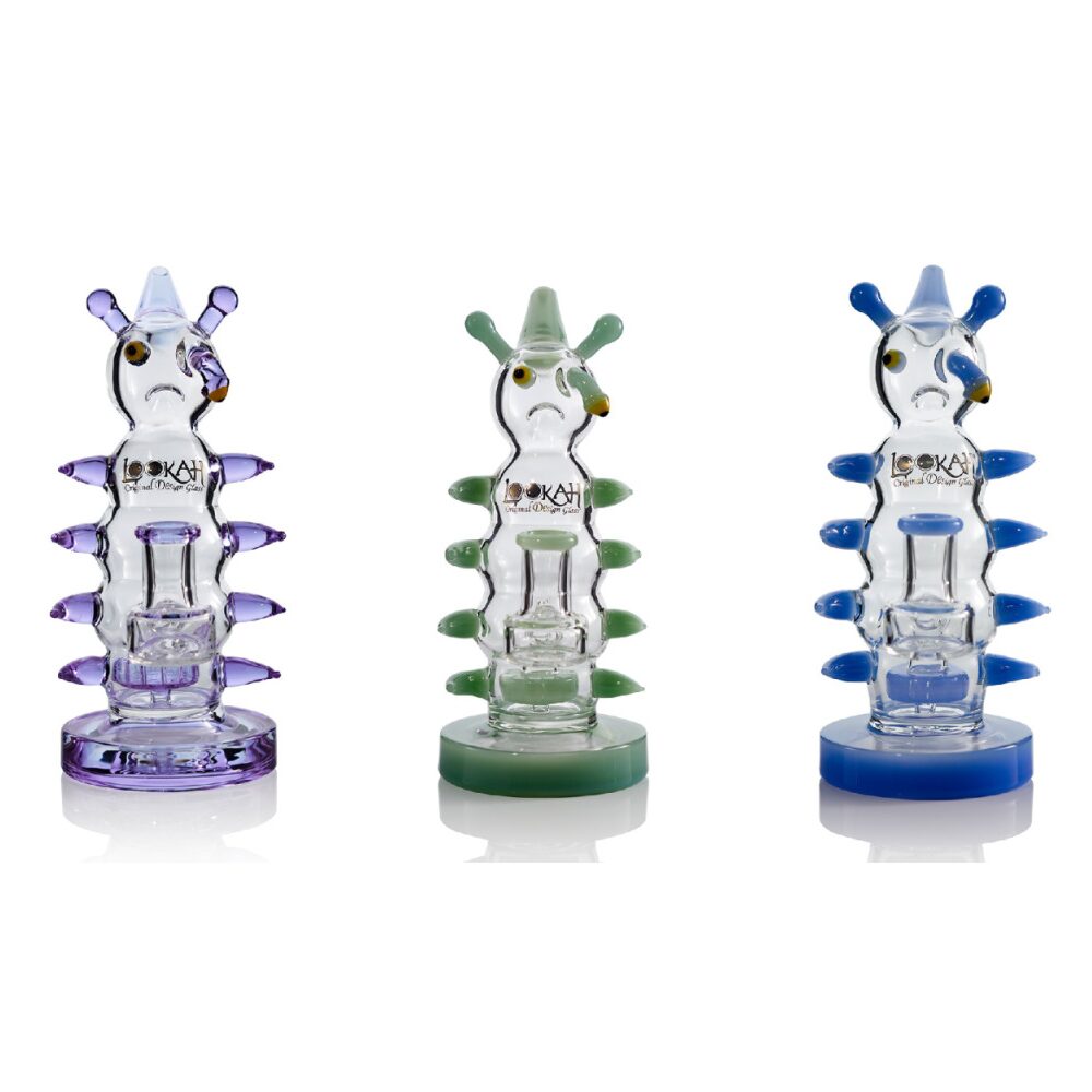 Lookah (Dab Rig) 8” Mini Cool Grumpy Caterpillar Water Pipe (WPC2030) - group photo