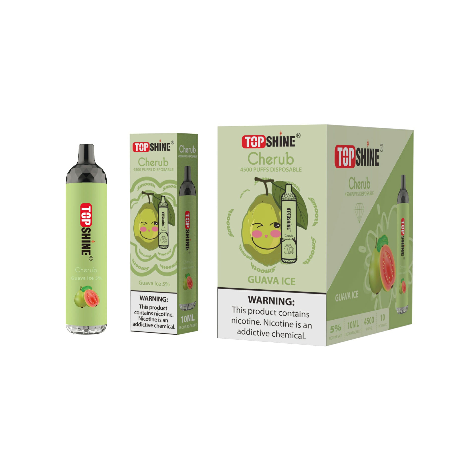 Topshine Disposable | 4500 Puffs | 10mL | guava ice with packaging