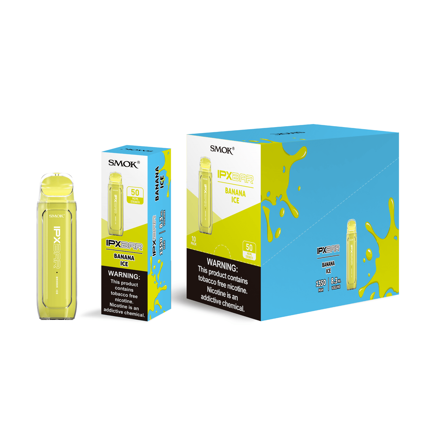 SMOK IPX BAR Disposable 4000 Puffs | 8.3mL banana ice with packaging