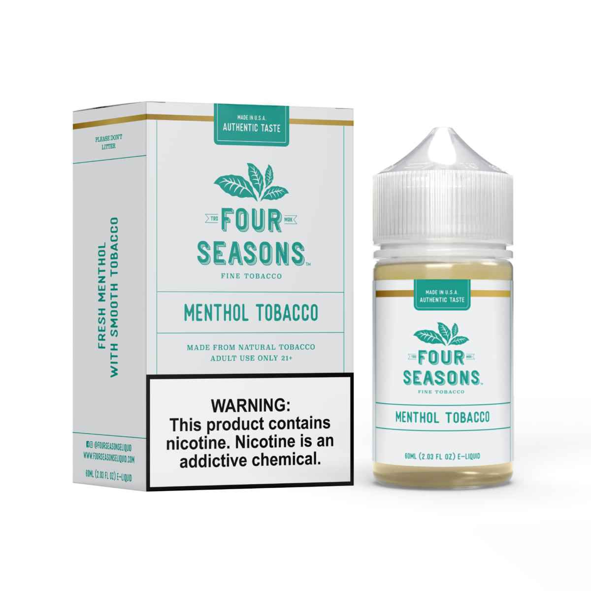 Menthol Tobacco by Four Seasons 60mL with packaging