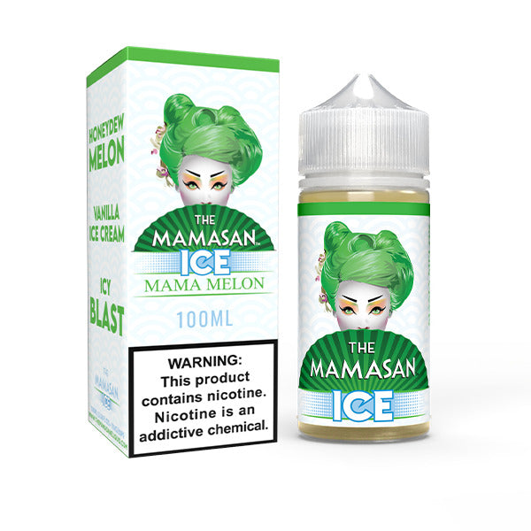 The Mamasan Series E-Liquid | 100mL | Mama Melon Ice with packaging
