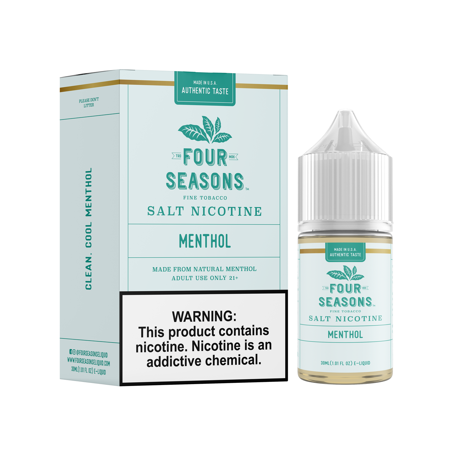 Menthol by Four Seasons Salt Series 30ML with packaging