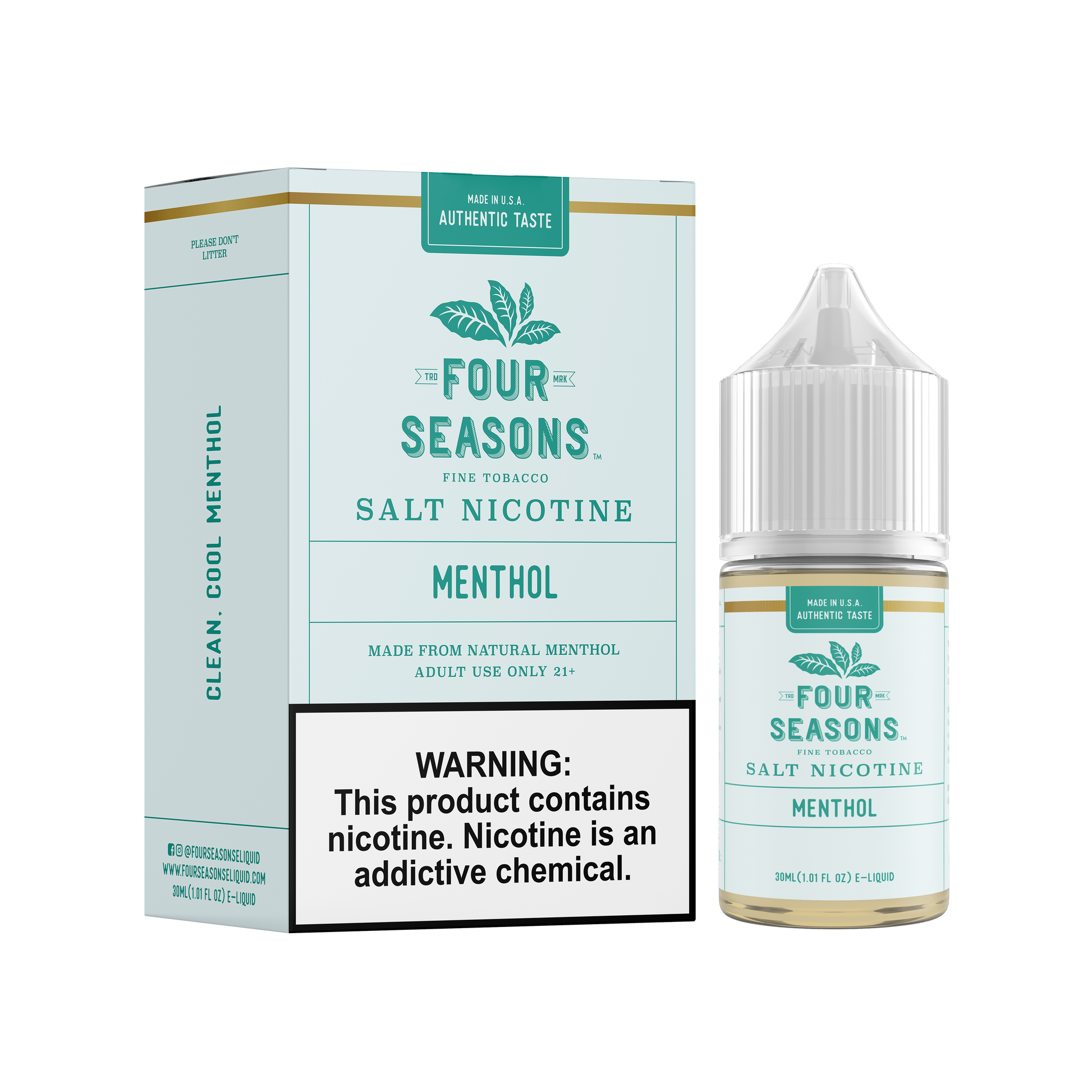Menthol by Four Seasons Salt Series 30ML with packaging