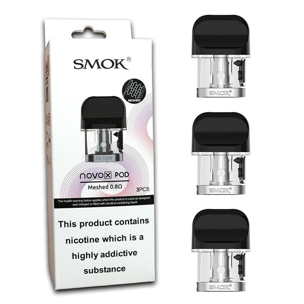 SMOK Novo X Replacement Pods (3-Pack) | Meshed 0.8 ohm with Packaging