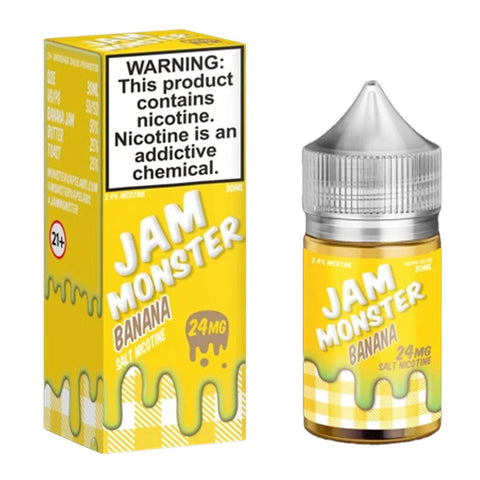 Banana By Jam Monster Salts Series 30mL with packaging