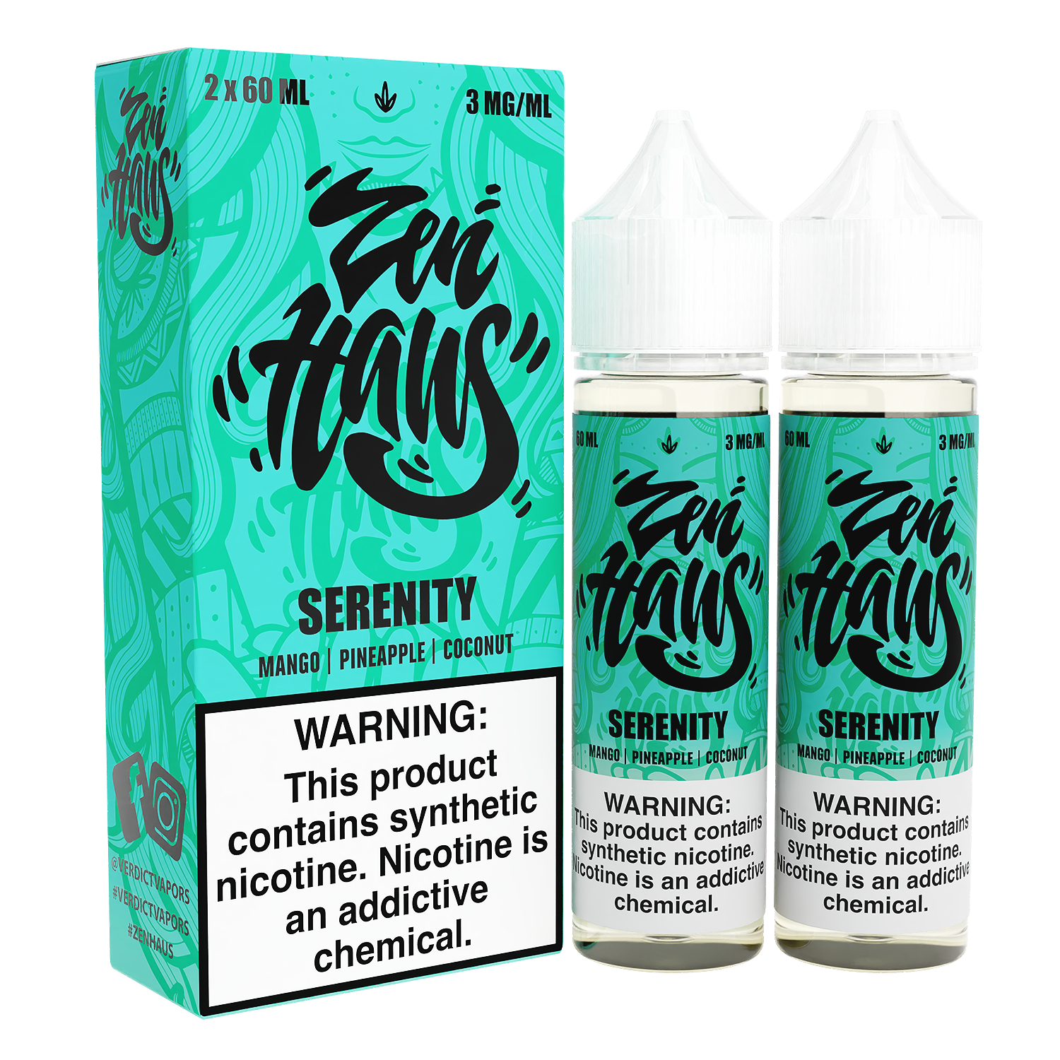 Serenity by ZEN HAUS E-Liquid 2X 60ml with Packaging
