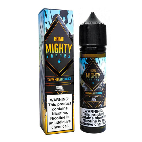 Mighty Vapors Series E-Liquid | 60mL | 18mg | Frozen Majestic Mango with packaging