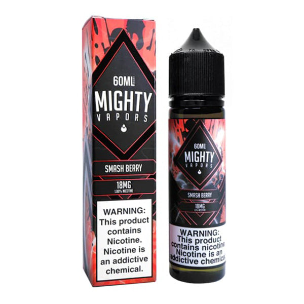 Mighty Vapors Series E-Liquid | 60mL | 18mg | Smash Berry with packaging