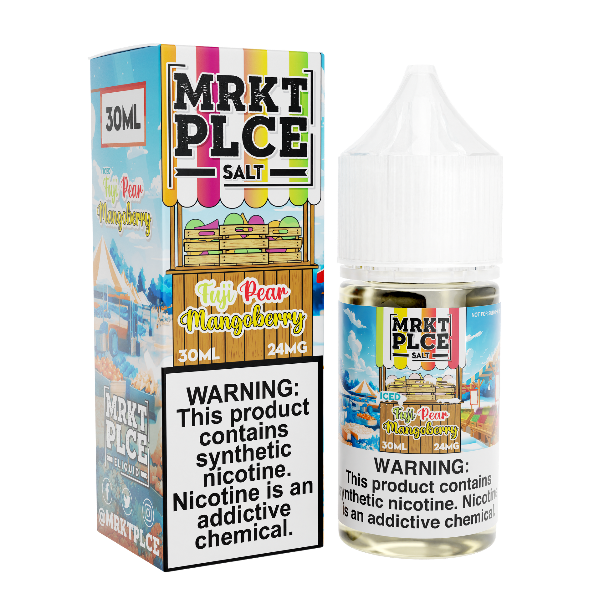 Iced Fuji Pear Mangoberry by MRKT PLCE Salts 30mL with packaging