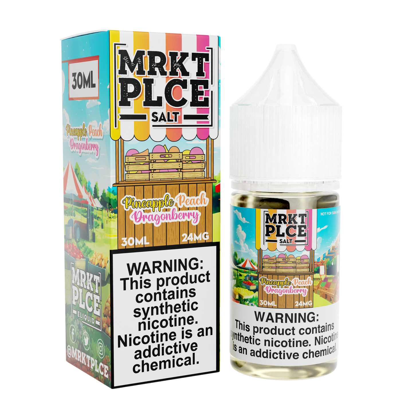 Pineapple Peach Dragonberry by MRKT PLCE Salts 30mL with packaging