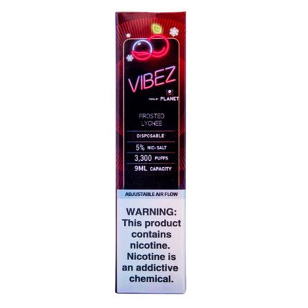 Vibez Pod Disposable | 3500 Puffs | 9mL frosted lychee packaging