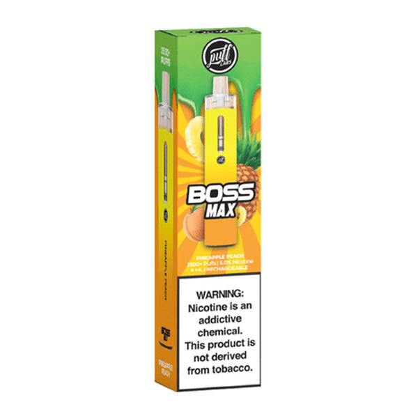 Puff Labs BOSS MAX Disposable | 3500 Puffs | 8mL pineapple peach packaging