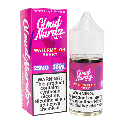 Watermelon Berry by Cloud Nurdz TFN Salts 30mL with packaging