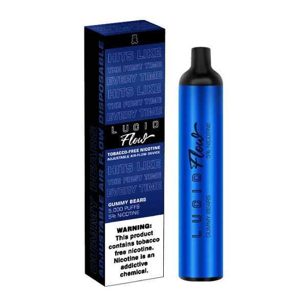 Lucid Flow Tobacco-Free Nicotine Disposable | 5000 Puffs | 16.7mL gummy bears with packaging