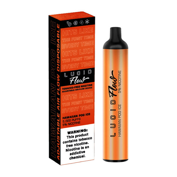 Lucid Flow Tobacco-Free Nicotine Disposable | 5000 Puffs | 16.7mL hawaiian pog ice with packaging
