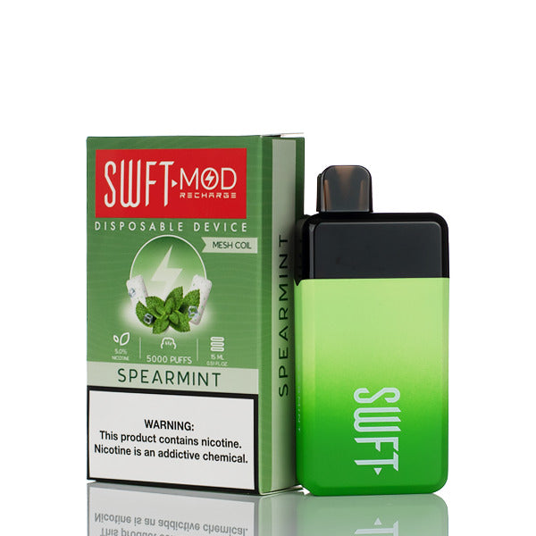 SWFT Mod Disposable | 5000 Puffs | 15mL | 50mg | Spearmint with packaging