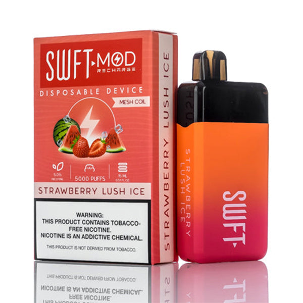 SWFT Mod Disposable | 5000 Puffs | 15mL | 50mg | Strawberry Lush Ice with packaging