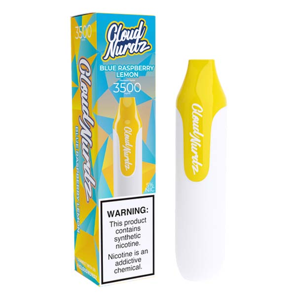Cloud Nurdz Disposable Series | 3500 Puffs | 10mL blue raspberry lemon with packaging