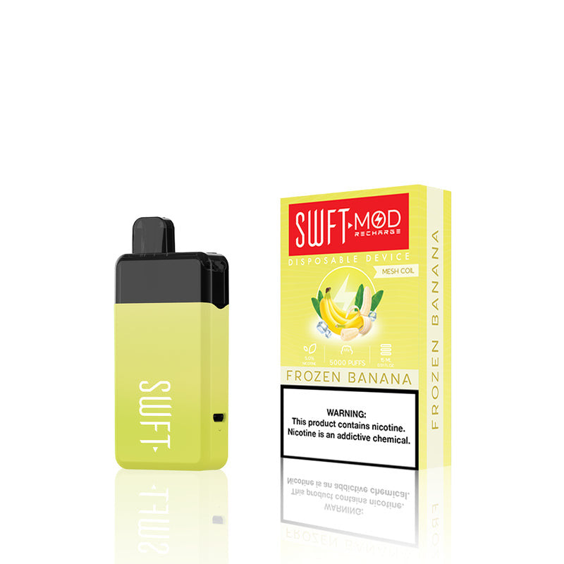 SWFT Mod Disposable | 5000 Puffs | 15mL | 50mg | Frozen Banana with packaging