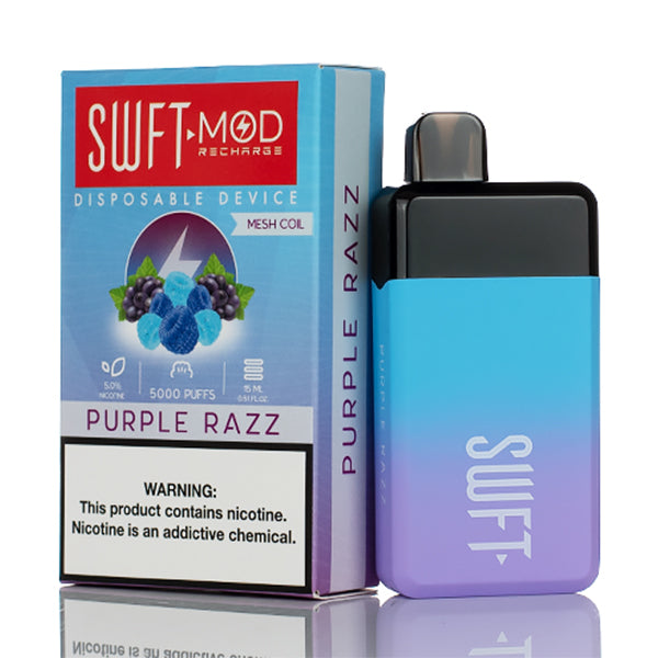 SWFT Mod Disposable | 5000 Puffs | 15mL | 50mg | Purple Razz with packaging