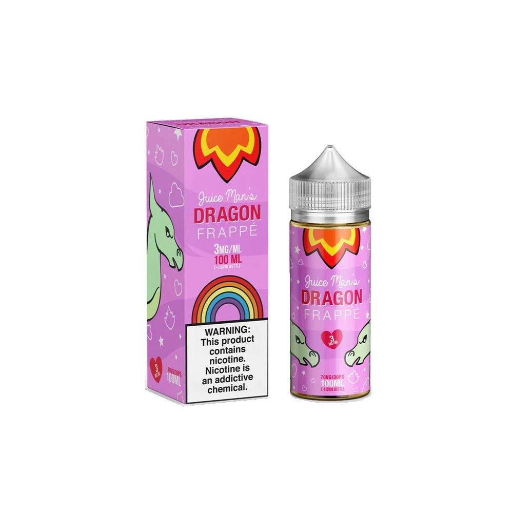 Juice Man Series E-Liquid | 100mL | 3mg | Freebase | Dragon Frappe with packaging