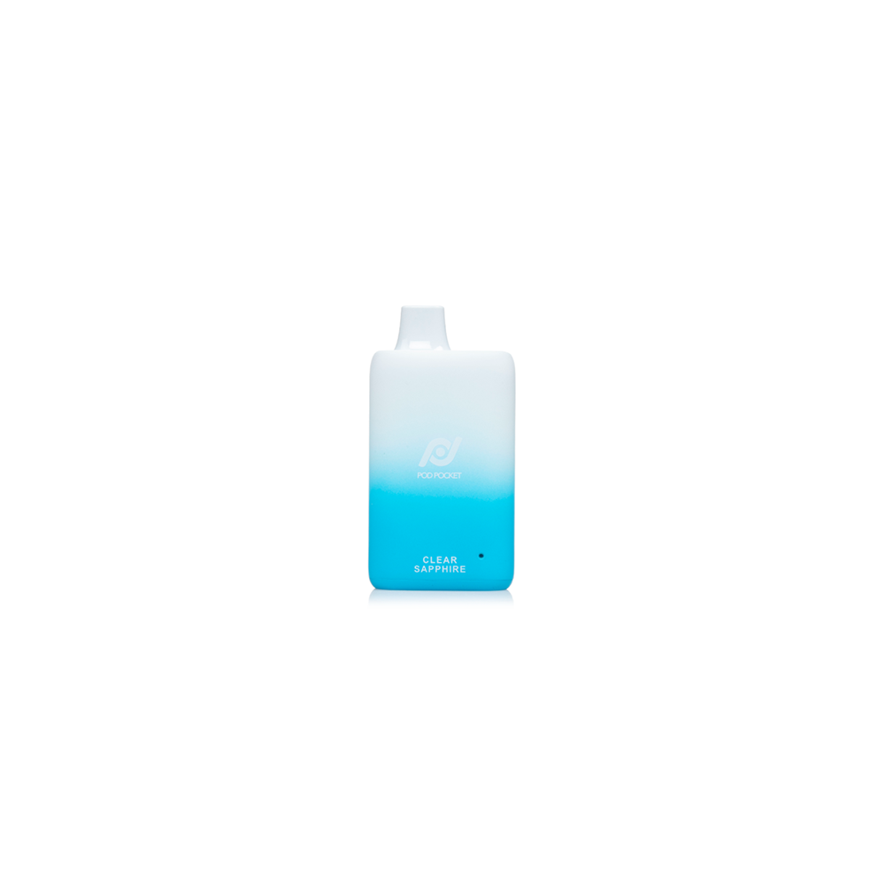 Pod Pocket Disposable | 7500 Puffs | 14mL | 50mg | Clear Sapphire