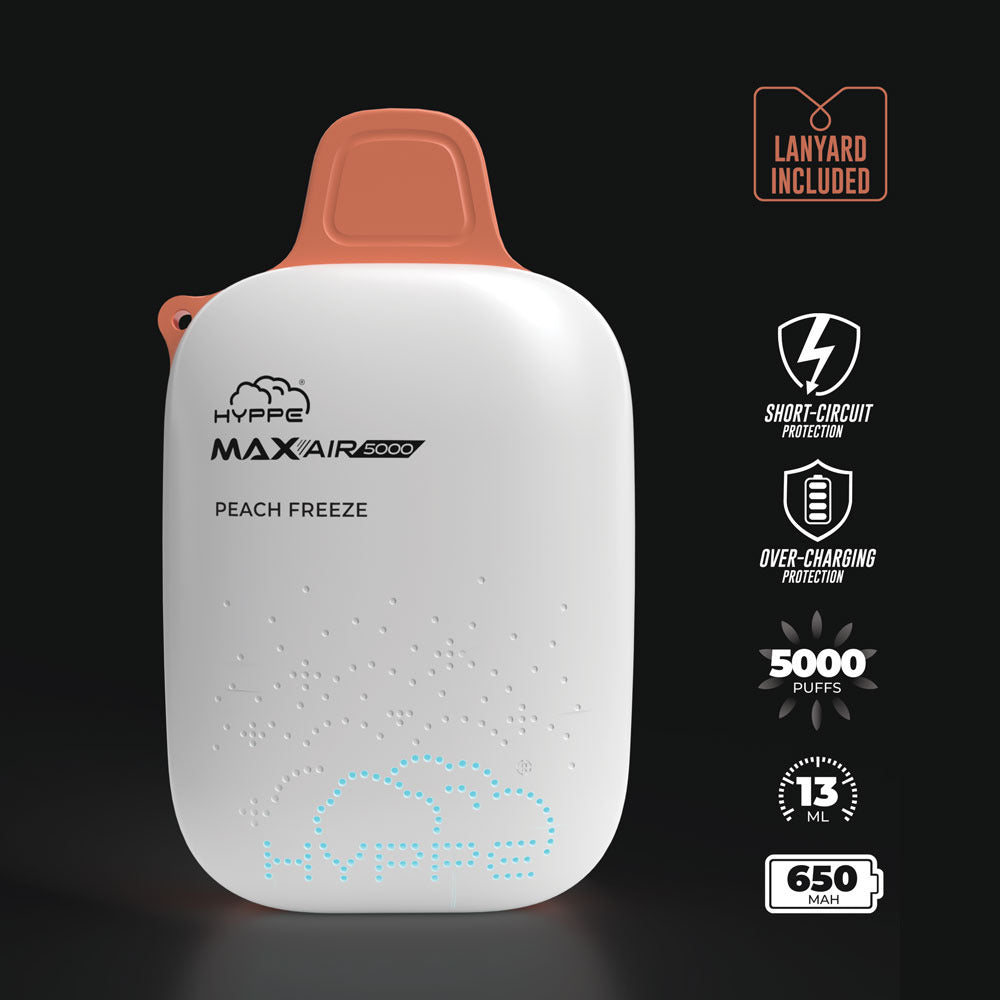 Max Air Disposable | 5000 Puffs | 13mL | 50mg | Peach Freeze