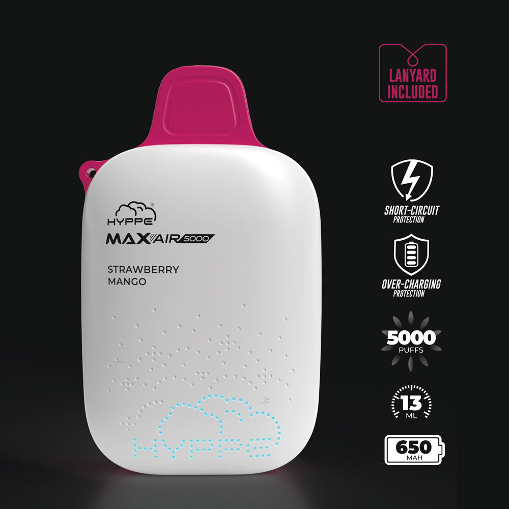 Max Air Disposable | 5000 Puffs | 13mL | 50mg | Strawberry Mango