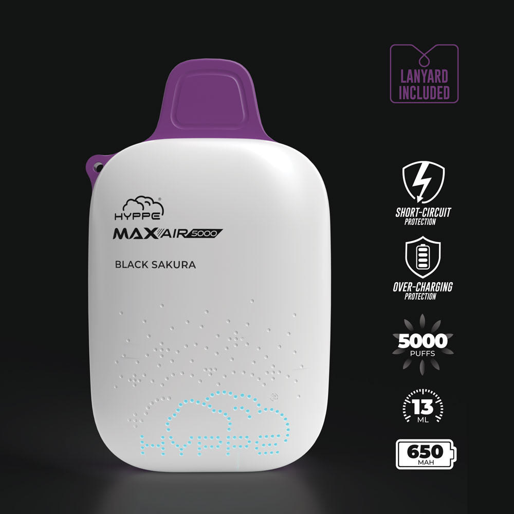 Max Air Disposable | 5000 Puffs | 13mL | 50mg | Black Sakura