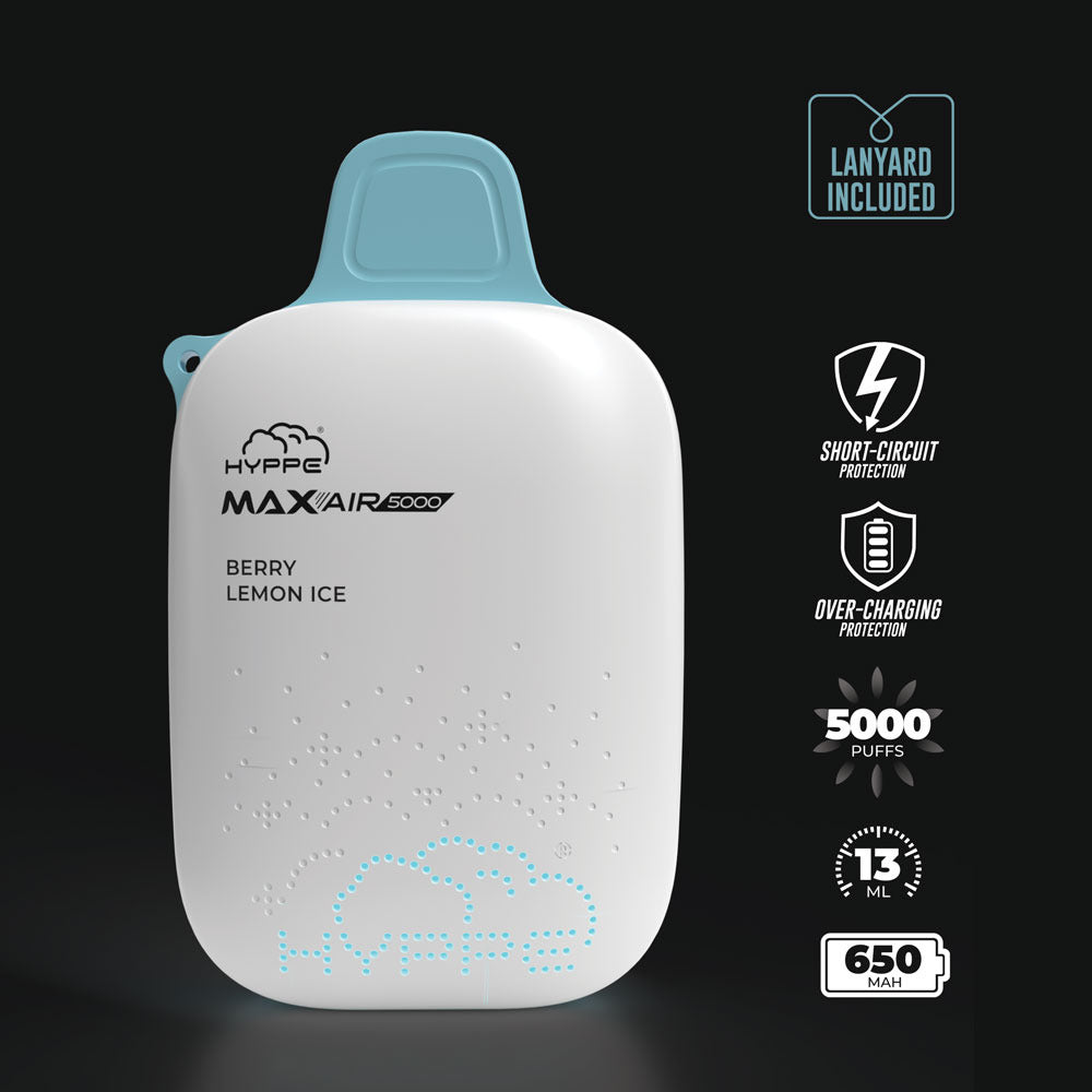 Max Air Disposable | 5000 Puffs | 13mL | 50mg | Berry Lemon Ice
