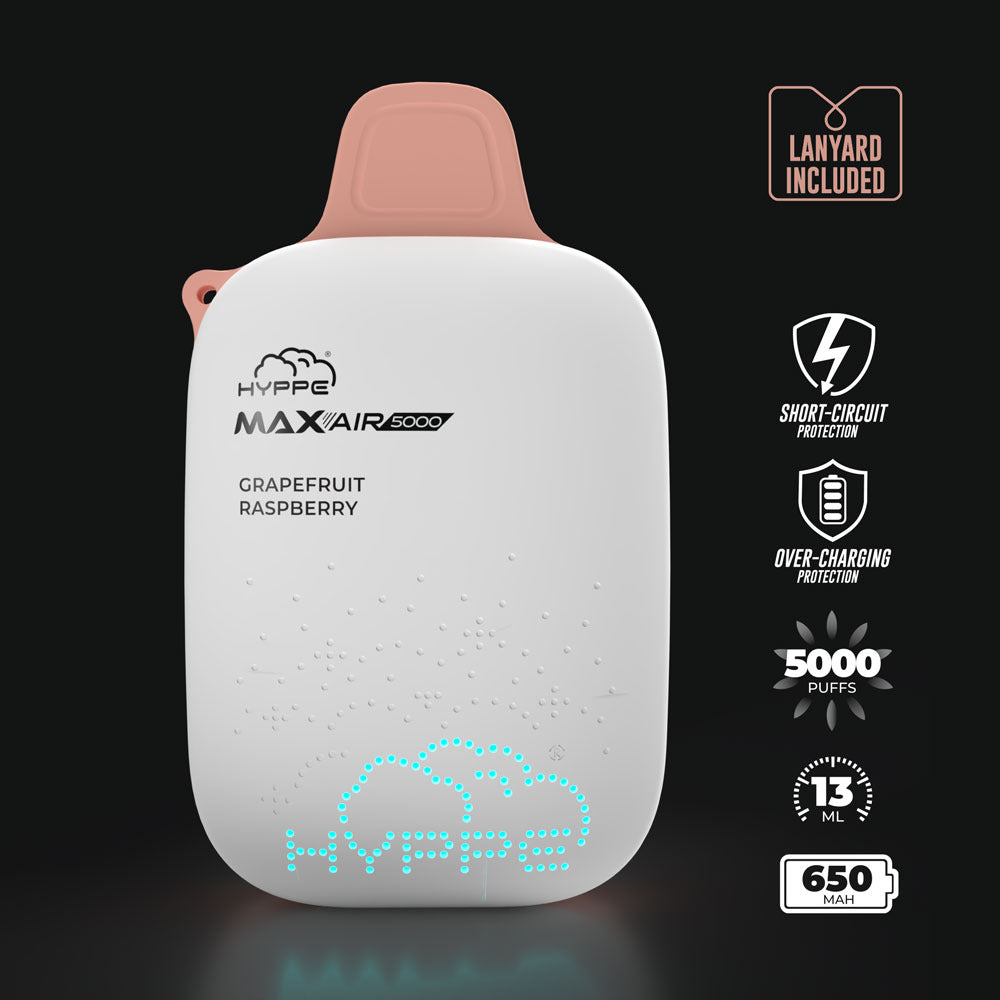Max Air Disposable | 5000 Puffs | 13mL | 50mg | Grapefruit Raspberry