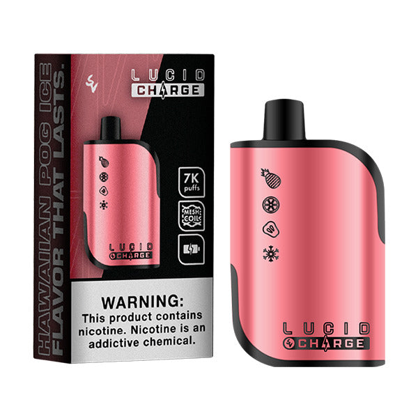 Lucid Charge Disposable | 7000 Puffs | 14mL | 50mg | Hawaiian Pog Ice with packaging