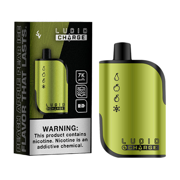 Lucid Charge Disposable | 7000 Puffs | 14mL | 50mg | Peach Apple Pear Ice with packaging