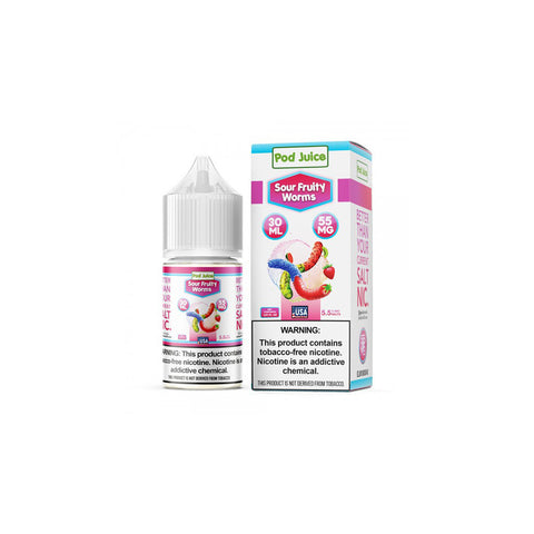 Sour Fruity Worms by Pod Juice Salts Series 30mL with Packaging