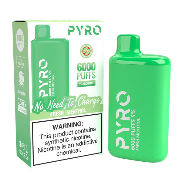 Pyro Disposable | 6000 Puffs | 13ml | 5% | Fresh Menthol