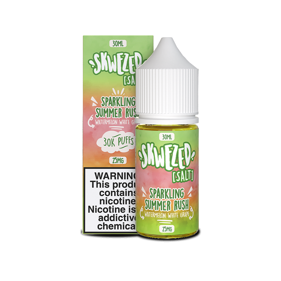 Skwezed Salt Series E-Liquid | 30mL | 25mg | Salt Nic | Sparkling Summer Rush (Watermelon White Grape) with packaging