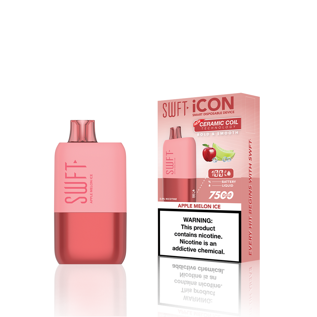 SWFT Icon Disposable | 7500 Puffs | 17mL |  Apple Melon Ice with Packaging