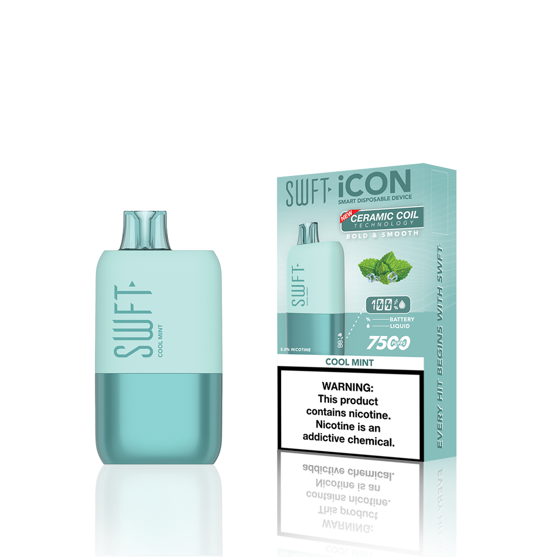 SWFT Icon Disposable | 7500 Puffs | 17mL |  Cool Mint with Packaging