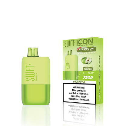 SWFT Icon Disposable | 7500 Puffs | 17mL |  Sour Apple with Packaging